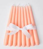Atorakushon smokeless scented peach tall taper stick candle for home decoration & diwali puja [set of 8]