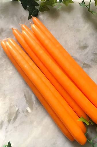 Atorakushon smokeless scented oreng tall taper stick candle for home decoration & diwali puja [set of 8]