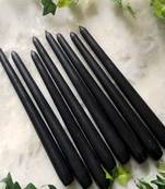 Atorakushon smokeless scented black tall taper stick candle for home decoration & diwali puja [set of 8]
