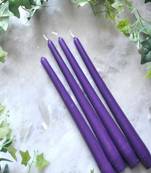 Atorakushon smokeless scented purple tall taper stick candle for home decoration & diwali puja [set of 8]