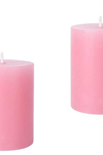 Atorakushon smokeless and dripless 2.5x3  scented pillar candles (pink)