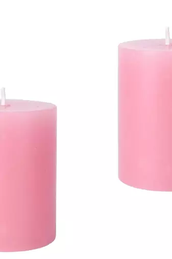 Atorakushon smokeless and dripless 2.5x3  scented pillar candles (pink)