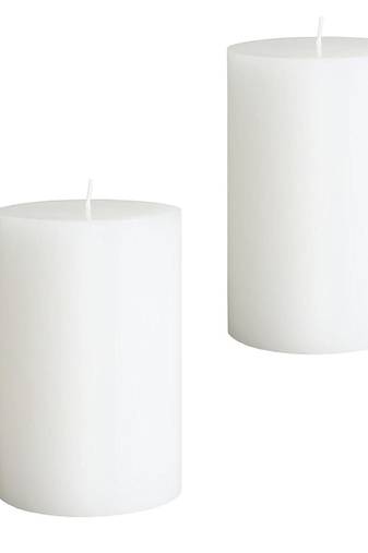 Atorakushon smokeless and dripless 2.5x3  scented pillar candles set of 2 (white)