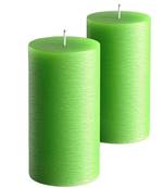 Atorakushon smokeless and dripless 2.5x3  scented pillar candles set of 2 (green)