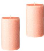Atorakushon smokeless and dripless 2.5x3  scented pillar candles set of 2 (peach)