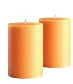 Atorakushon smokeless and dripless 2.5x3  scented pillar candles set of 2 (orenge)