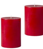 Atorakushon smokeless and dripless 2.5x3  scented pillar candles set of 2 (red)