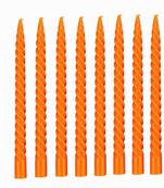 Atorakushon paraffin wax smokeless scented twisted stick candles pack of 8 (orange)