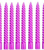 Atorakushon paraffin wax smokeless scented twisted stick candles pack of 8 (purple)
