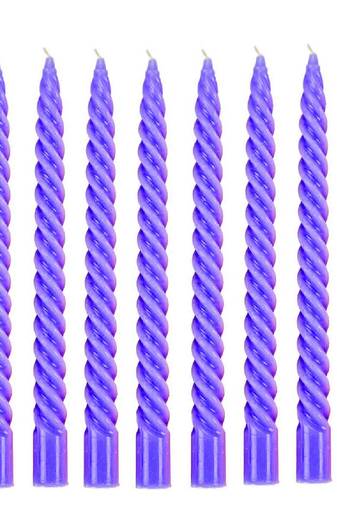 Atorakushon paraffin wax smokeless scented twisted stick candles pack of 8 (blue)
