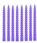 Atorakushon paraffin wax smokeless scented twisted stick candles pack of 8 (blue)