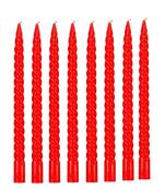 Atorakushon paraffin wax smokeless scented twisted stick candles pack of 8 (red)