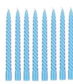 Atorakushon paraffin wax smokeless scented twisted stick candles pack of 8 (skyblue)