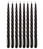 Atorakushon paraffin wax smokeless scented twisted stick candles pack of 8 (black)
