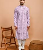 Eastern looms purple chikankari cotton Mens Kurta Pajamas Set