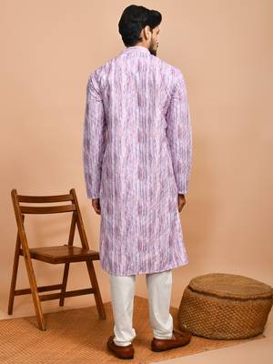 Eastern looms purple chikankari cotton Mens Kurta Pajamas Set 2