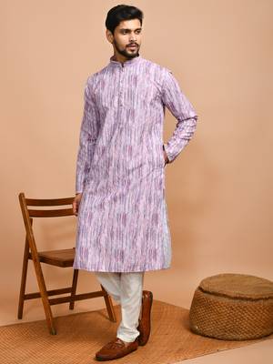 Eastern looms purple chikankari cotton Mens Kurta Pajamas Set 3