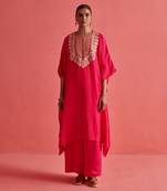 Rani pink pure crepe and bemberge satin pant