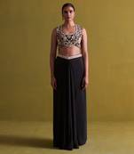 black draped skirt and bustier