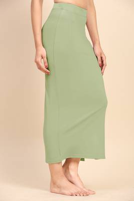 Trendmalls Olive Green Solid Nylon Soft Petticoat Skirts for Women Saree Shape Wear  5