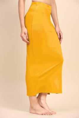 Trendmalls Orange Solid Nylon Soft Petticoat Skirts for Women Saree Shape Wear  5