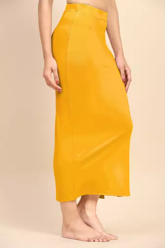 Trendmalls Orange Solid Nylon Soft Petticoat Skirts for Women Saree Shape Wear 