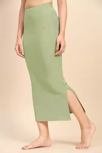 Trendmalls Plain Nylon Petticoat Skirts Saree Silhouette Shape Wear set of 2 pieces