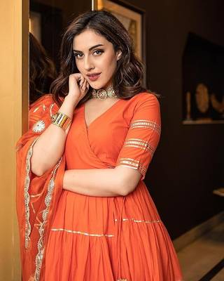 Coral Orange Cotton Gota Patti Embroidered Kurta Set 4