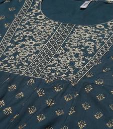 Green printed cotton kurta pant with dupatta