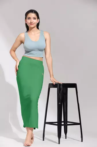 Trendmalls Solid Nylon Soft Petticoat Skirts for Women Saree Shape Wear 2 Piece