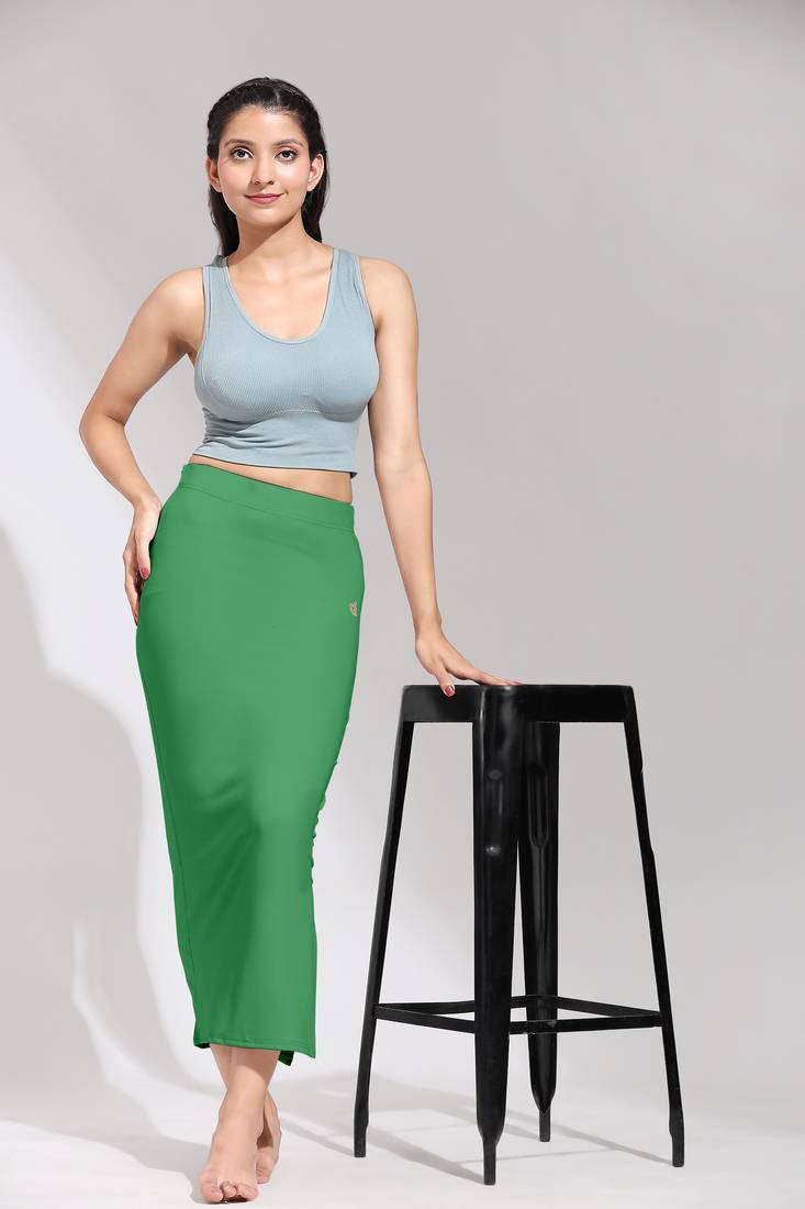 Solid Nylon Soft Petticoat Skirts for Women Saree Shape Wear 2 Piece