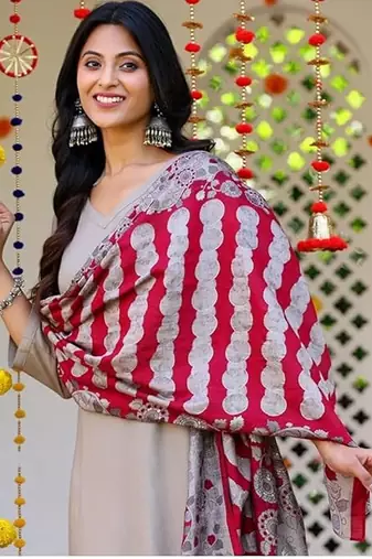 Grey plain blended cotton kurta pant with dupatta