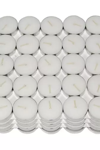 Pack of 50 unscented tea light candles