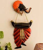 One lord ganesha playing dholak wall hanging