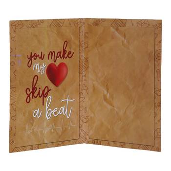 One "you know how you make me feel?" valentine greeting card (brown, white & red) 4