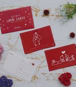 One set of 8 valentine love gift cards set (red and white)