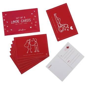 One set of 8 valentine love gift cards set (red and white) 3