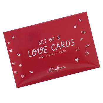 One set of 8 valentine love gift cards set (red and white) 4