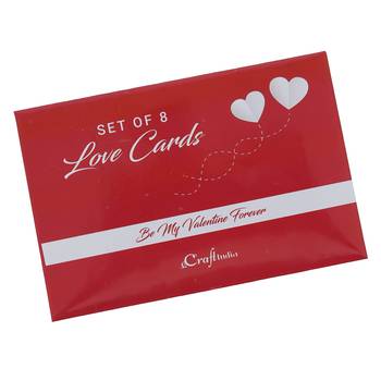 One set of 8 love post cards valentine gift cards set (red & white) 4