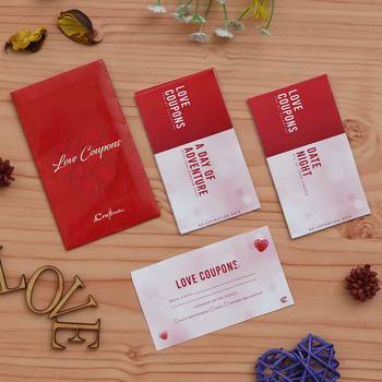 One set of 12 love coupons valentine gift cards set (red & white) 2