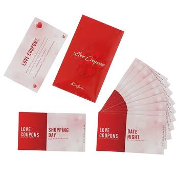 One set of 12 love coupons valentine gift cards set (red & white) 3