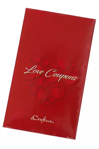 One set of 12 love coupons valentine gift cards set (red & white)