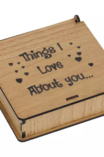 One "things i love about you" valentine puzzle wooden gift set (brown)