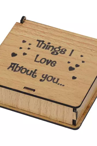 One "things i love about you" valentine puzzle wooden gift set (brown)