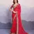 mesmerizing red colored digital printed with embroidery work georgette saree for parties and traditional occasions