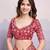mesmerizing red colored digital printed with embroidery work georgette saree for parties and traditional occasions
