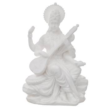One white polyresin goddess saraswati statue 3