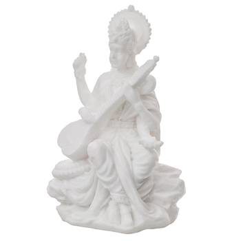 One white polyresin goddess saraswati statue 4