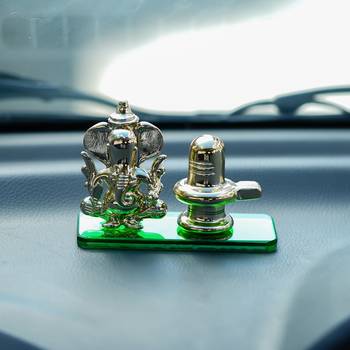E Craft India Crystal Statue Ganesha Shivling for Car Dashboard & Home 2