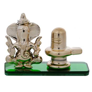 E Craft India Crystal Statue Ganesha Shivling for Car Dashboard & Home 3